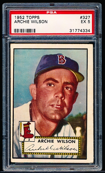 1952 Topps Baseball- #327 Archie Wilson, Red Sox- PSA Ex 5- High Number