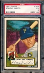 1952 Topps Baseball- #353 Bob Del Greco, Pirates- PSA Ex 5- Hi#