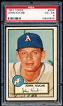 1952 Topps Baseball- #358 John Kucab, A’s- PSA Vg-Ex 4- Hi#