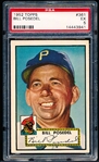 1952 Topps Baseball- #361 Bill Posedel, Pirates- PSA Ex 5- Hi#