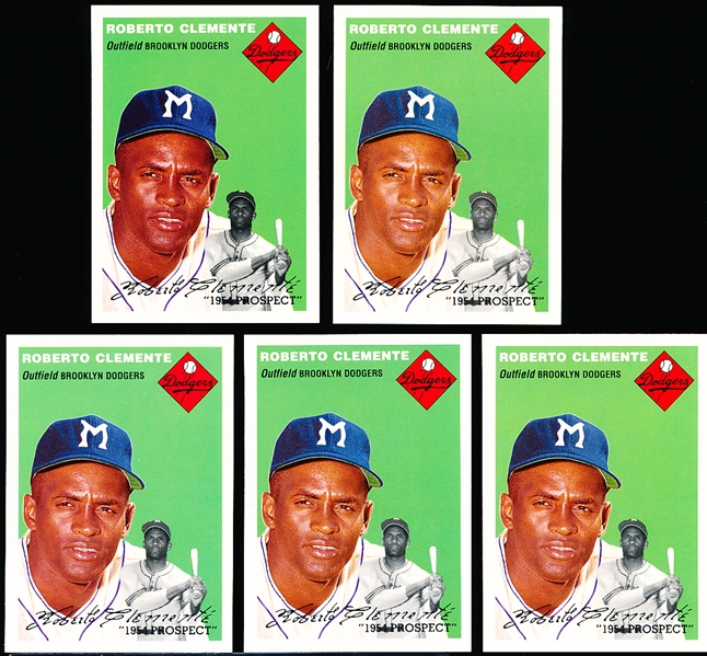 1994 Topps Archives ’54 Baseball- #251 Roberto Clemente, Brooklyn Dodgers- 5 Cards