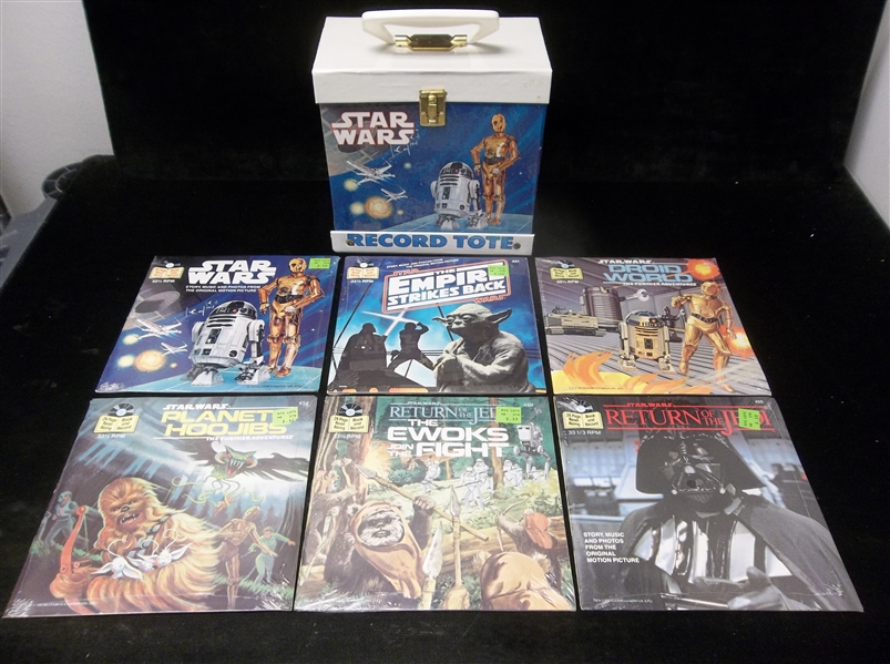 1979-’83 Buena Vista Records Star Wars Read-Along Book & Record Combos- 6 Diff. with a Star Wars Record Box