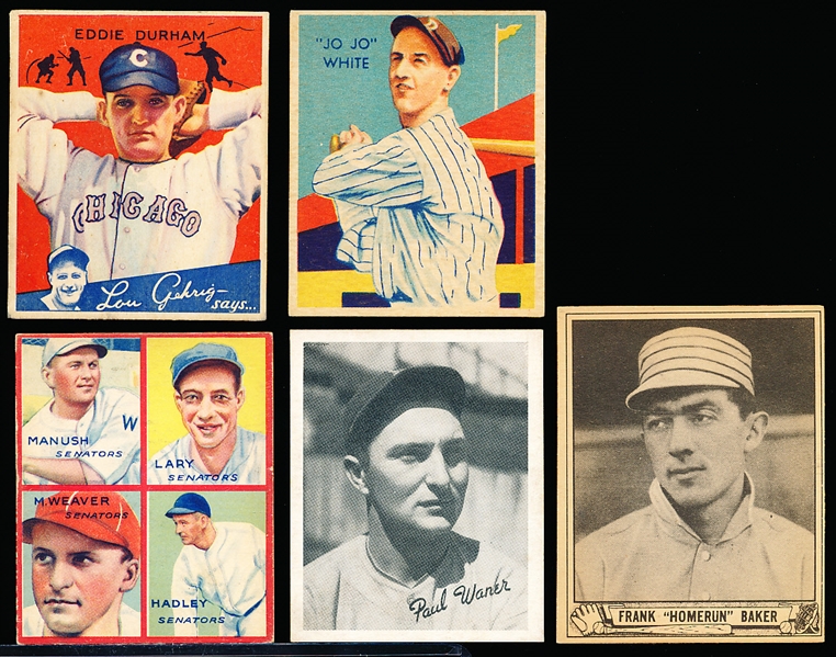 Five “Trimmed” Vintage Baseball Cards