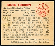 1950 Bowman Bb- #84 Richie Ashburn, Phillies