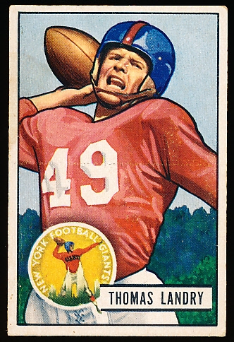 1951 Bowman Football- #20 Thomas Landry, Giants- Rookie!