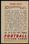 1951 Bowman Fb- #42 Glenn Davis, Rams
