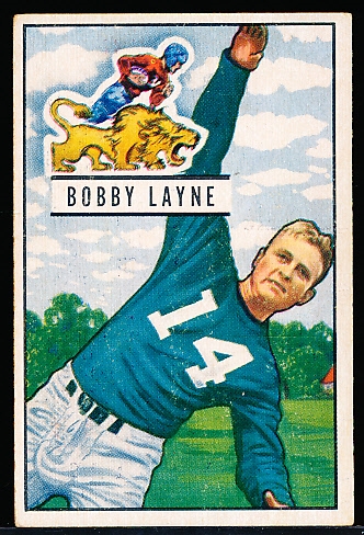 1951 Bowman Fb- #102 Bobby Layne, Lions