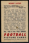 1951 Bowman Fb- #102 Bobby Layne, Lions