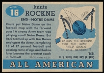 1955 Topps All American Football- #18 Knute Rockne