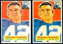 1956 Topps Fb- #77 Charley Conerly, Giants- 2 Cards
