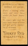 1910 S74 Baseball Silk- Fred Snodgrass, NY Giants- Turkey Red Backing