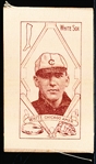 1910 S74 Baseball Silk- White, Chicago Amer- Turkey Red Backing