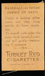 1910 S74 Baseball Silk- White, Chicago Amer- Turkey Red Backing