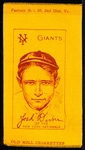 1911 S74 Colored Baseball Silk- Josh DeVore, NY Giants- Gold Color- Old Mill Cigarettes