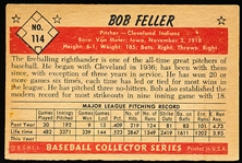 1953 Bowman Bb Color- #114 Bob Feller, Indians- Hi#