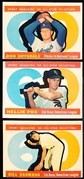 1960 Topps Bb- 3 Diff Hi# All Stars