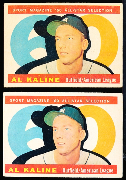 1960 Topps Bb- #561 Al Kaline All Star- Hi#- 2 Cards