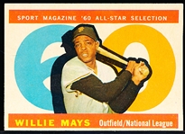 1960 Topps Bb- #564 Willie Mays All Star- Hi#