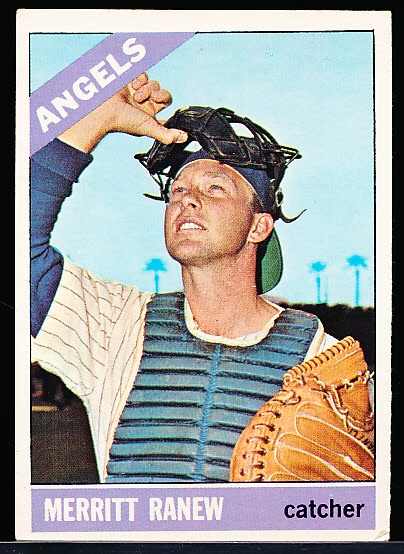 1966 Topps Bb- #62 Merritt Ranew, Angels- No Sold Statement Variation