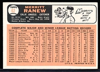 1966 Topps Bb- #62 Merritt Ranew, Angels- No Sold Statement Variation