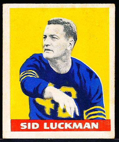 1948 Leaf Football- #1 Sid Luckman, Bears- Cream Back
