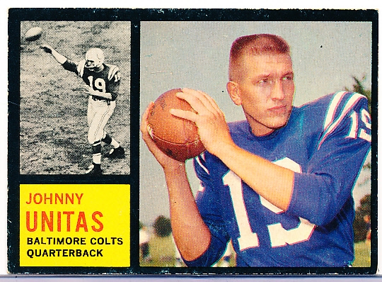 1962 Topps Football- #1 Johnny Unitas, Colts
