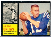 1962 Topps Football- #1 Johnny Unitas, Colts
