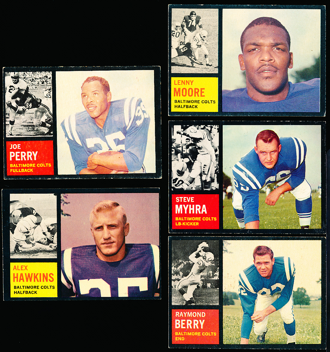 Lot Detail - 1962 Topps Fb- 5 Diff Colts