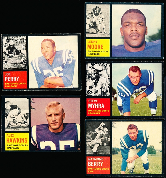 1962 Topps Fb- 5 Diff Colts