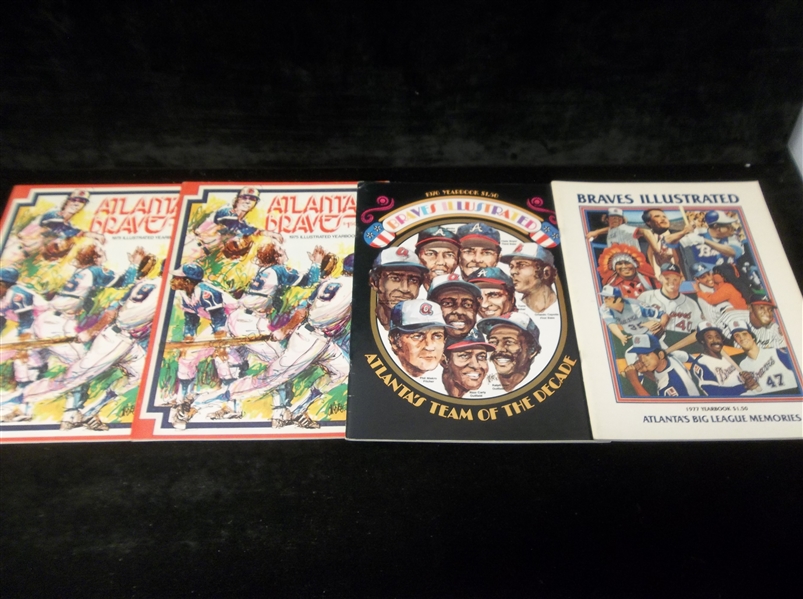 1975-’77 Atlanta Braves Yearbooks- 4 Asst.