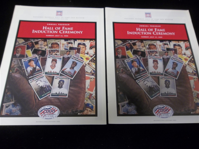 July 23, 2000 National Baseball HOF Induction Ceremony Programs- 2 Programs Both Signed by Sparky Anderson