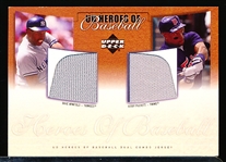 2001 UD Heroes of Baseball- “Dual Combo Jersey”- #J-WP Dave Winfield (Yankees)/ Kirby Puckett (Twins)