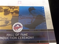 August 5, 2001 National Baseball HOF Induction Program Signed on Cover by Bill Mazeroski (Pirates)