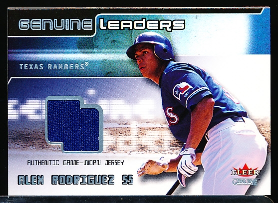 2002 Fleer Genuine Bb- “Genuine Leaders Jersey”- Alex Rodriguez, Rangers