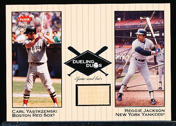 2002 Greats of the Game Bb- “Dueling Duos Game Used Single”- #DD-RJ1 Yaz (Red Sox)/ Reggie Jackson Bat (Yankees)