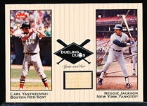 2002 Greats of the Game Bb- “Dueling Duos Game Used Single”- #DD-RJ1 Yaz (Red Sox)/ Reggie Jackson Bat (Yankees)