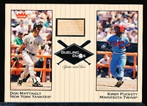 2002 Greats of the Game Bb- “Dueling Duos Game Used Single”- #DD-DM1 Mattingly Bat (Yankees)/ Puckett (Twins)