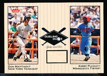 2002 Greats of the Game Bb- “Dueling Duos Game Used Single”- #DD-KP1 Mattingly (Yankees)/ Puckett Bat (Twins)