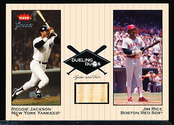 2002 Greats of the Game Bb- “Dueling Duos Game Used Single”- #DD-JR1 Reggie Jackson (Yankees)/ J. Rice Bat (Red Sox)