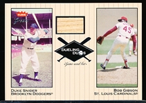2002 Greats of the Game Bb- “Dueling Duos Game Used Single”- #DD-DS1 Duke Snider Bat (B. Dodgers)/ B. Gibson (Cardinals)