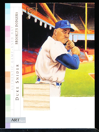 2003 Topps Gallery HOF Bb- “ARTifact Relics”- #AR-DS Duke Snider, Brooklyn Dodgers