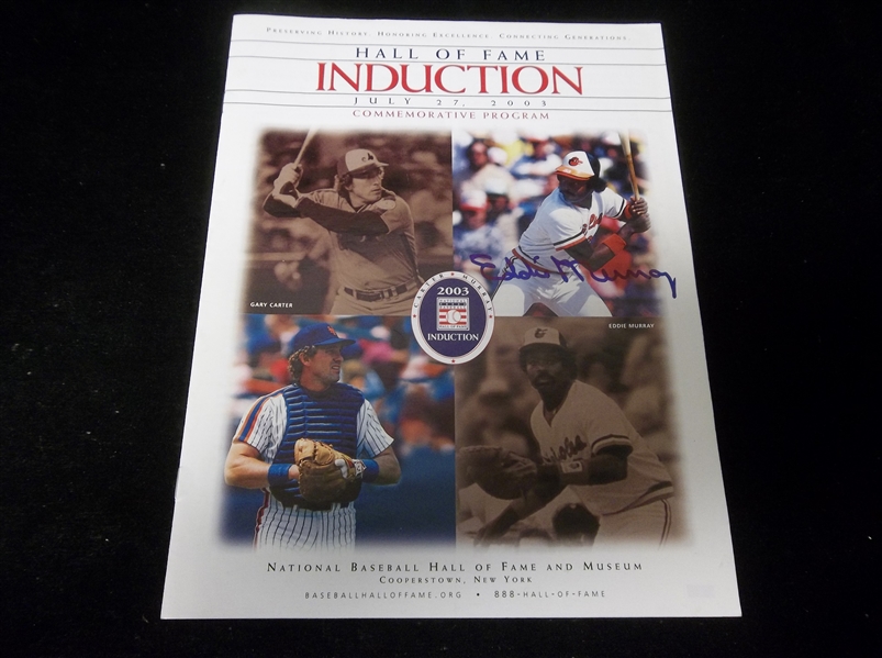 July 27, 2003 National Baseball HOF Induction Program Signed on Cover by Eddie Murray (Orioles)