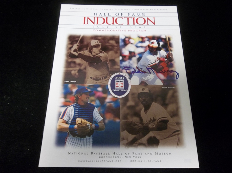 July 27, 2003 National Baseball HOF Induction Program Signed on Cover by Eddie Murray (Orioles)