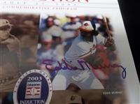 July 27, 2003 National Baseball HOF Induction Program Signed on Cover by Eddie Murray (Orioles)