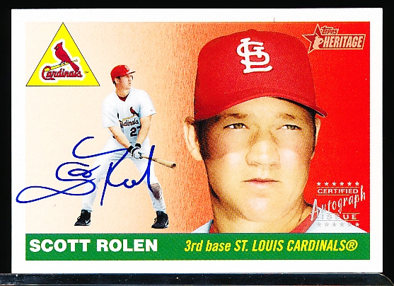 2004 Topps Heritage Bb- “Real One Autographs”- #RO-SR Scott Rolen, Cardinals