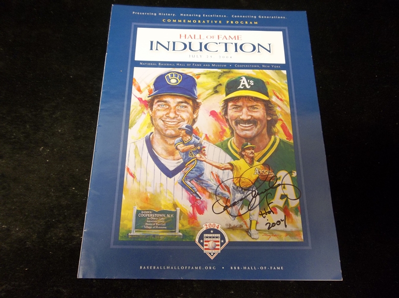 July 25, 2004 National Baseball HOF Induction Program Signed Twice by Dennis Eckersley (Once on Cover)