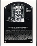 George Brett (Royals) Autographed B & W HOF Induction Plaque 8x10” Photo
