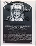 Reggie Jackson (Yankees) Autographed B & W HOF Induction Plaque 8x10” Photo