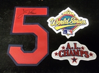 Jim Thome Autographed Red Jersey #5 with Navy Blue Trim