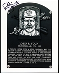 Robin Yount (Brewers) Autographed B & W HOF Induction Plaque 8x10” Photo